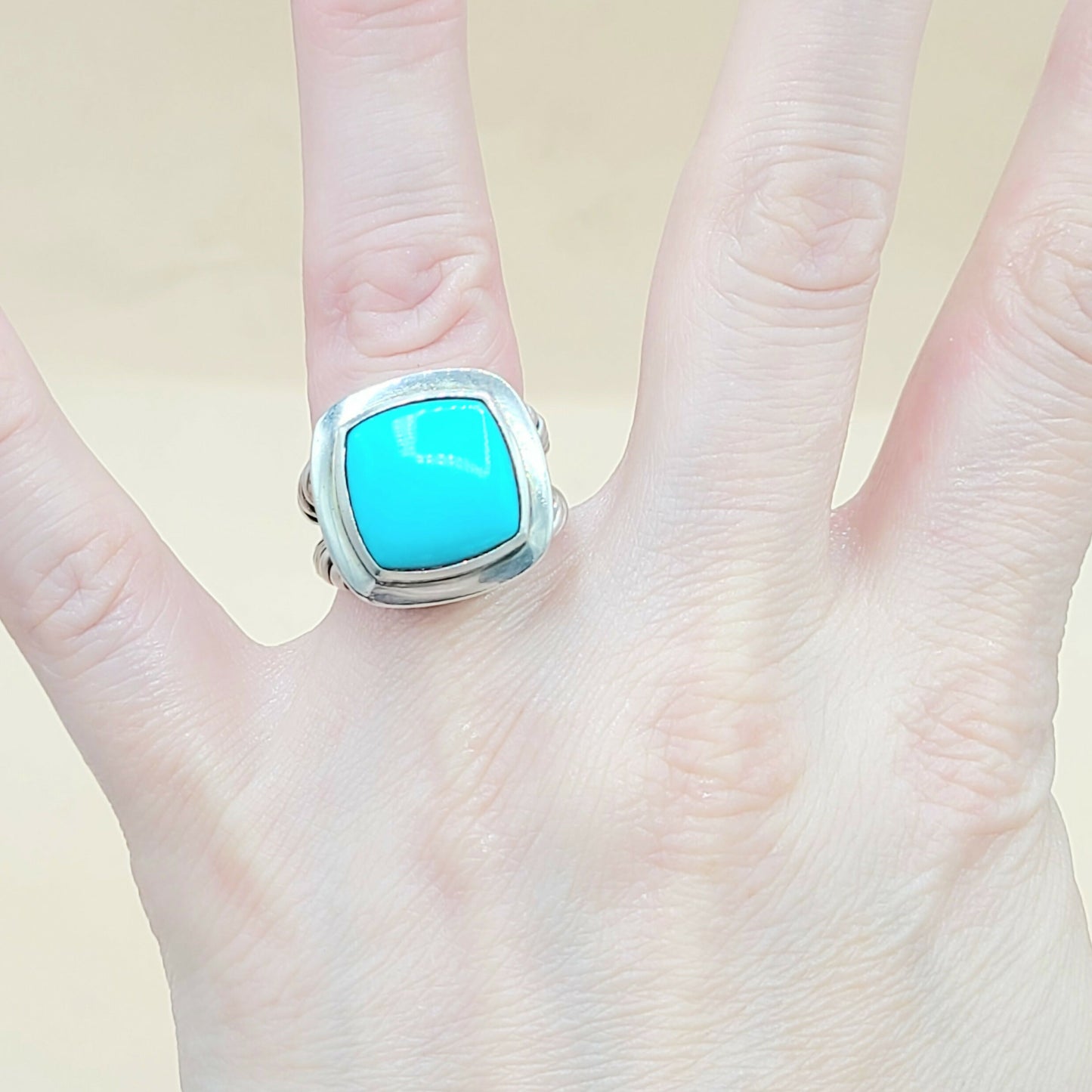 David Yurman Albion 14mm Turquoise Ring Silver | Certified Pre-Owned AYW Luxury #