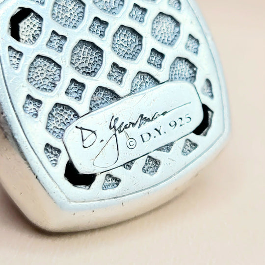 David Yurman Albion 17mm Black Onyx Diamond Pendant Enhancer