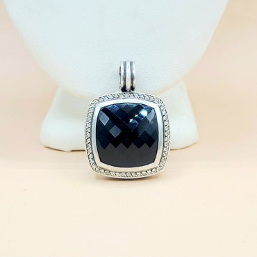 David-Yurman-Albion 20mm Black-Onyx-& Diamond-Pendant-Enhancer