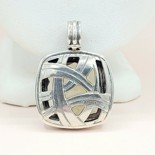 David Yurman Albion 20mm Champagne Citrine Diamond Pendant Enhancer