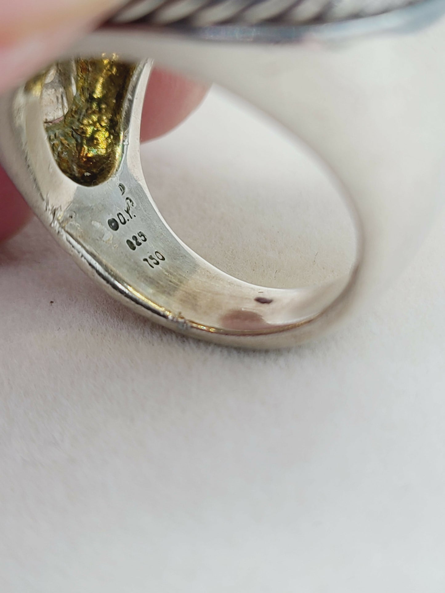 David Yurman Albion 20mm Citrine Diamond Ring With Gold