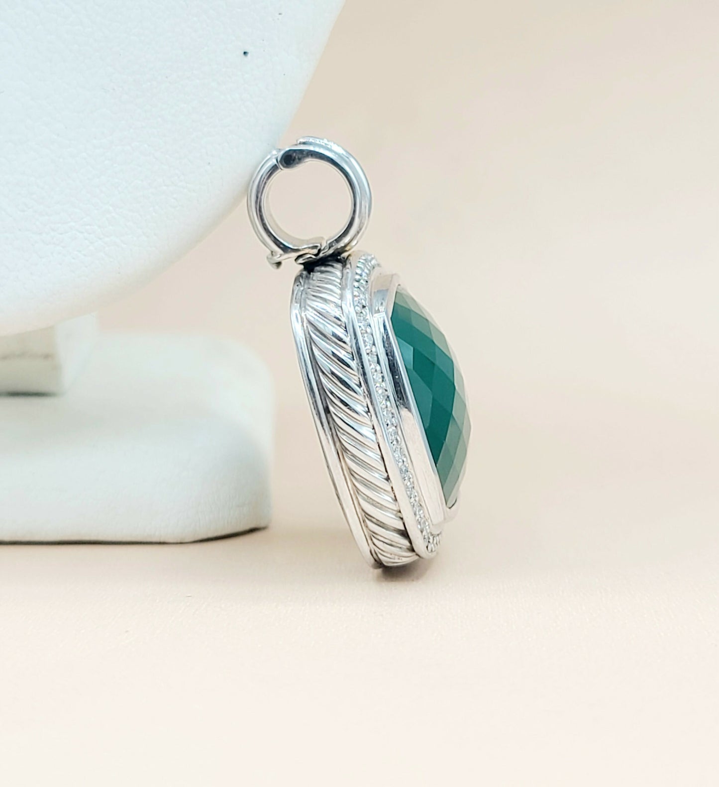 David Yurman Albion Green Onyx Diamond Pendant | Certified Pre-Owned AYW Luxury #