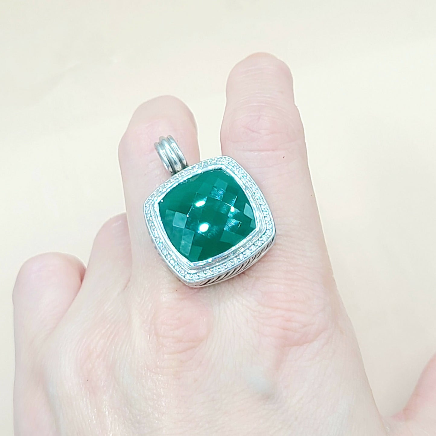 David Yurman Albion Green Onyx Diamond Pendant | Certified Pre-Owned AYW Luxury #