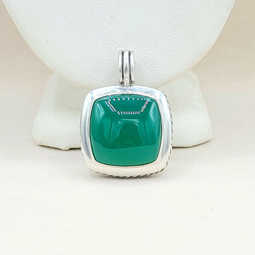 David Yurman Albion 20mm Green Onyx Pendant Enhancer-