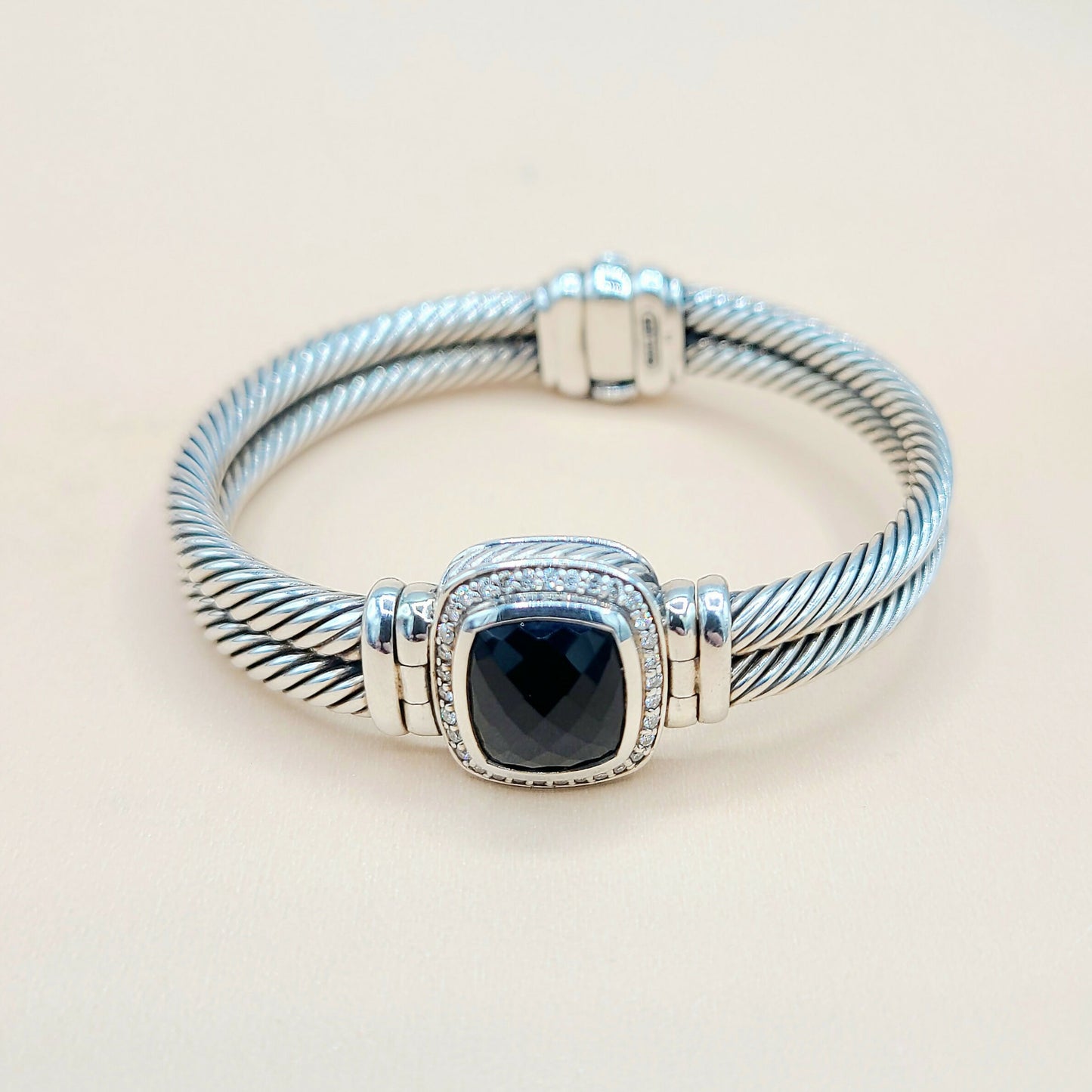 David Yurman Albion Black Onyx Diamond Bracelet | Certified Pre-Owned AYW Luxury #