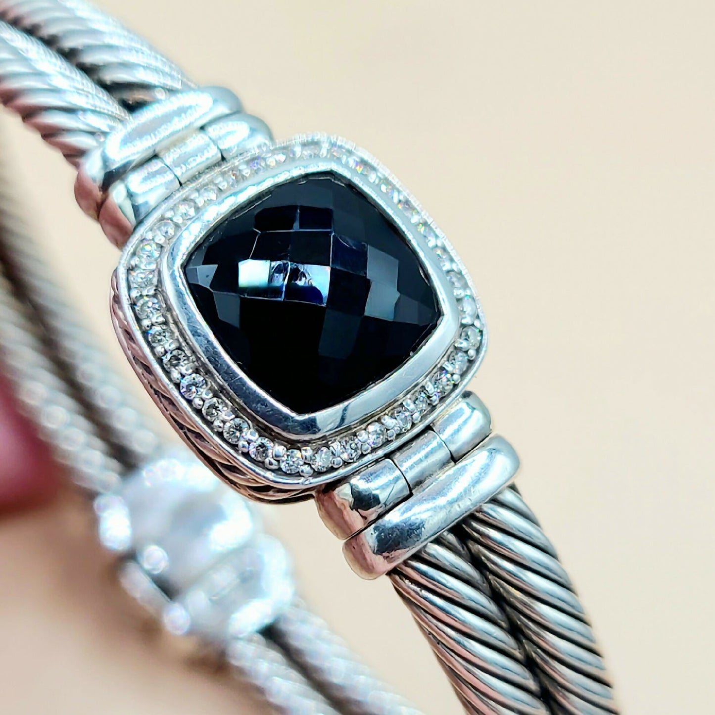 David Yurman Albion Black Onyx Diamond Bracelet | Certified Pre-Owned AYW Luxury #