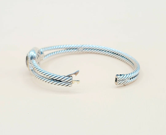 David Yurman Albion Garnet Gold Diamond Bracelet