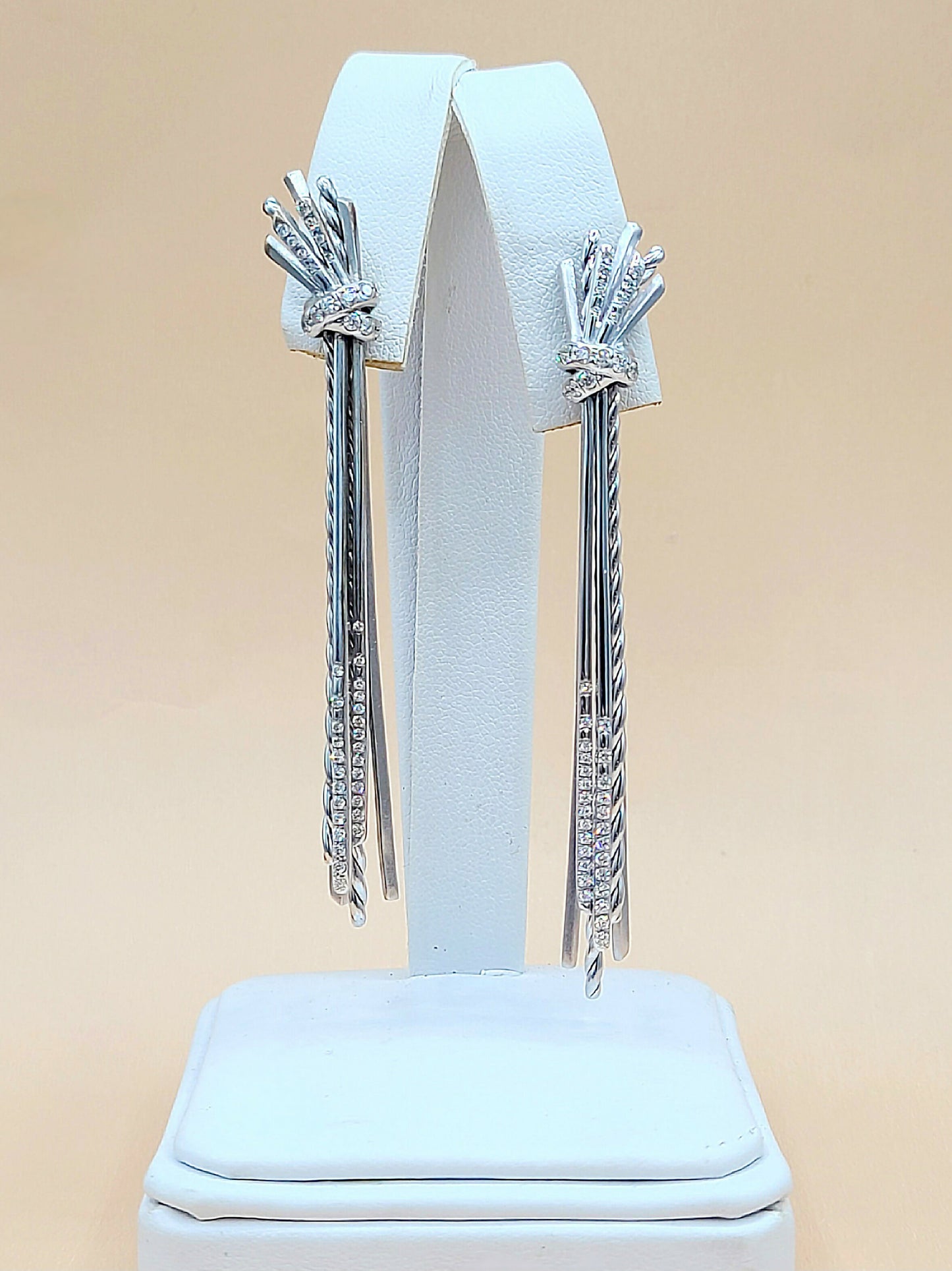 David Yurman-Angelika Long Drop Diamond Earrings AYW Luxury