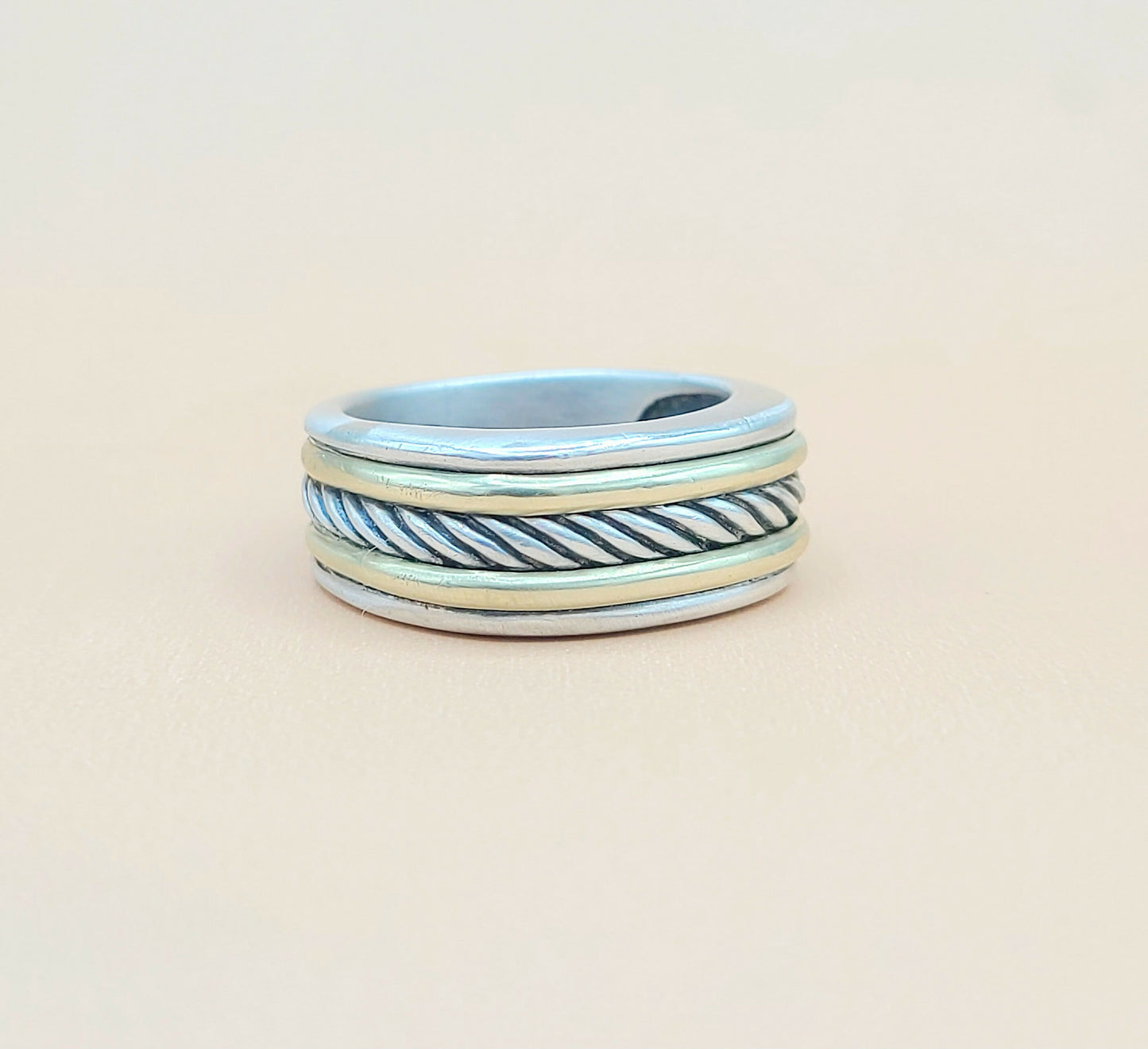 David Yurman Cable Band Ring Silver & Gold | Certified Pre-Owned AYW Luxury #