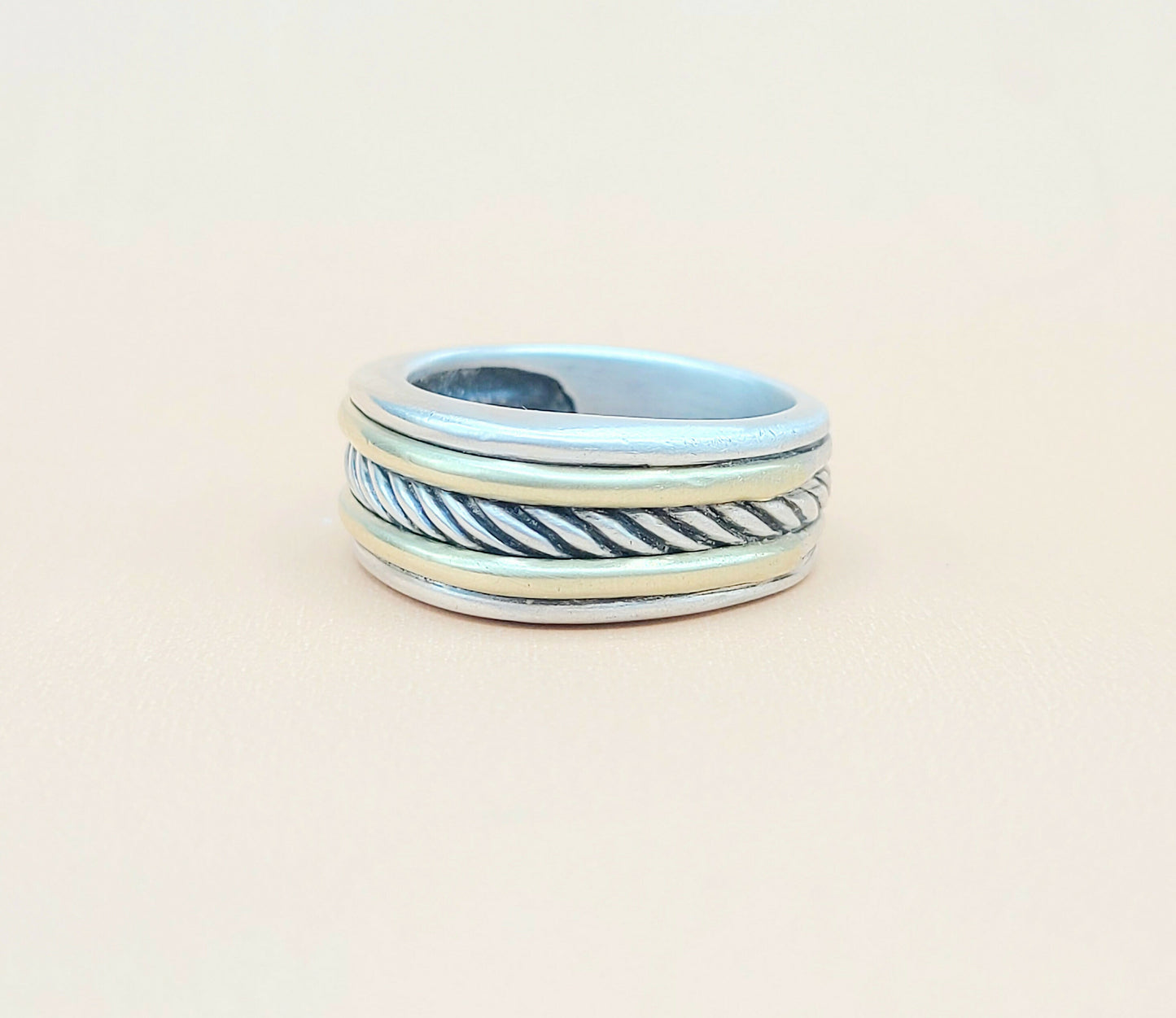 David Yurman Cable Band Ring Silver & Gold | Certified Pre-Owned AYW Luxury #