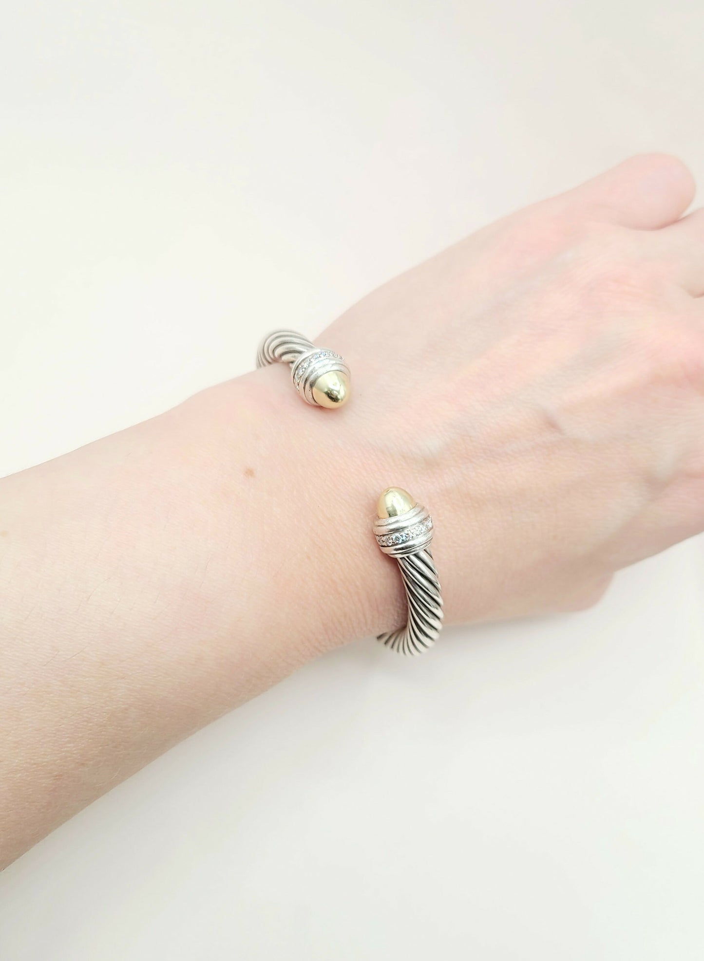 David Yurman Cable Classics Diamond Bracelet silver & 14k | Certified AYW Luxury #