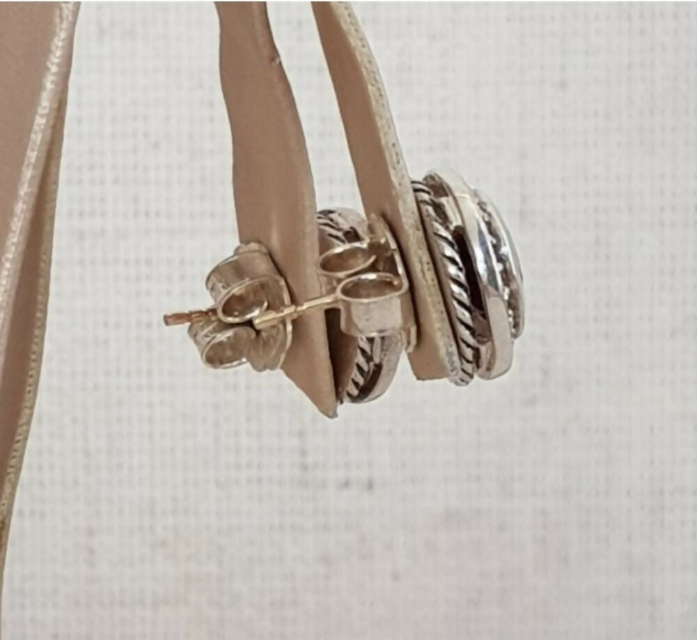 David Yurman Cerise Garnet Diamond Stud Earrings-