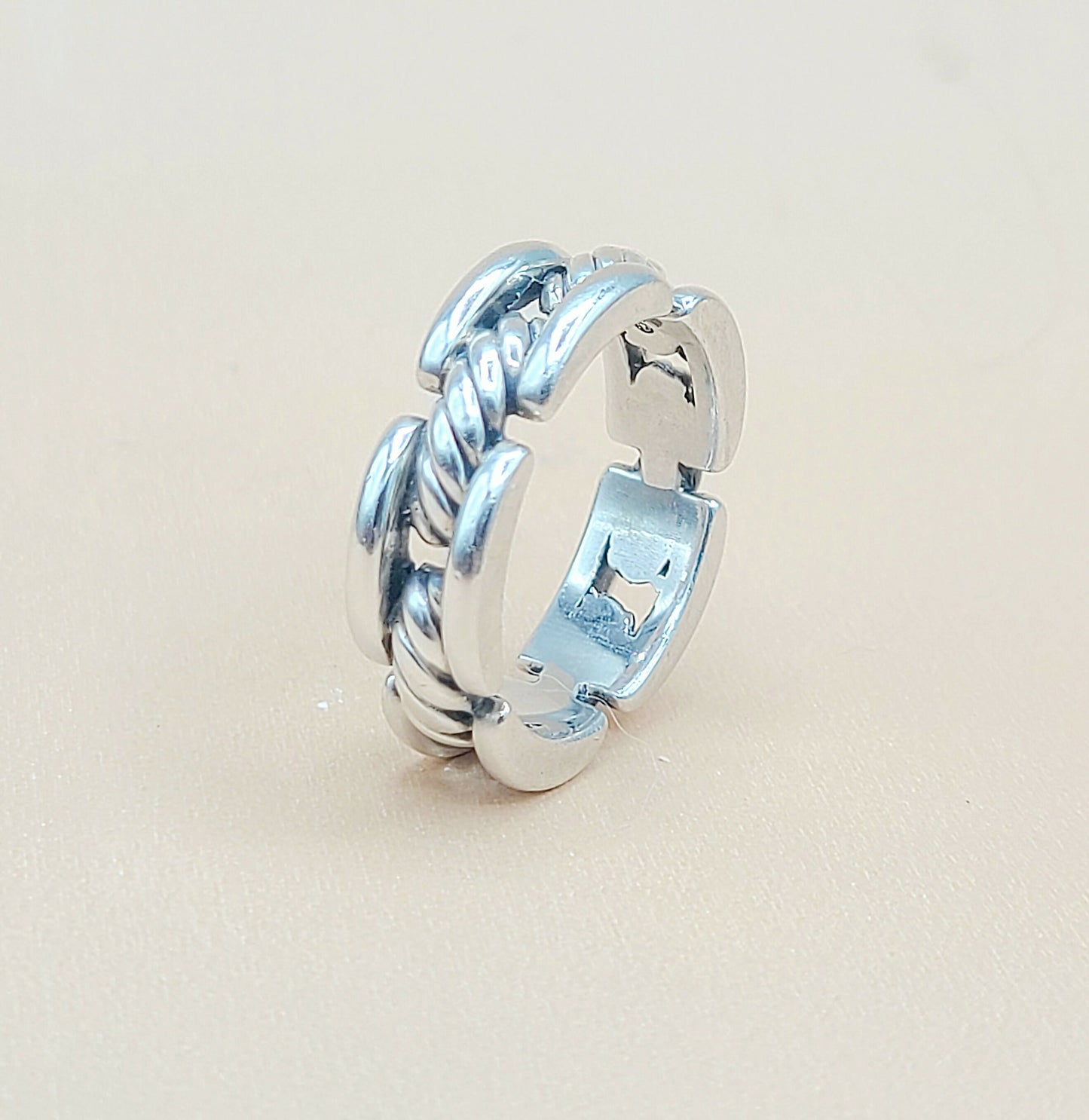 David Yurman Chairman Link Band Ring Silver | Certified Pre-Owned AYW Luxury #