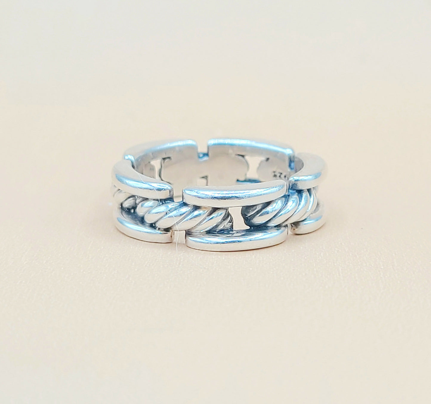 David Yurman Chairman Link Band Ring Silver | Certified Pre-Owned AYW Luxury #