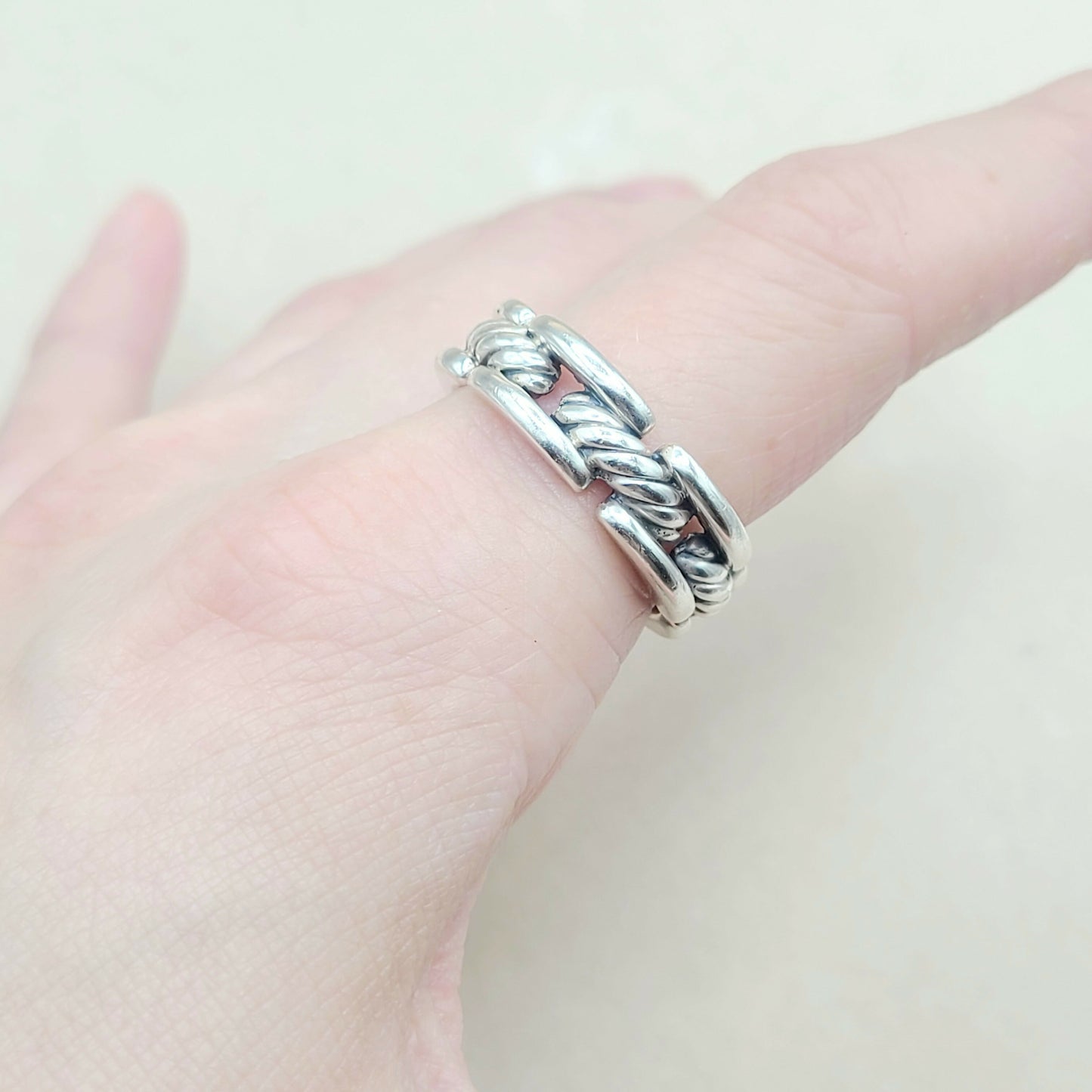 David Yurman Chairman Link Band Ring Silver | Certified Pre-Owned AYW Luxury #