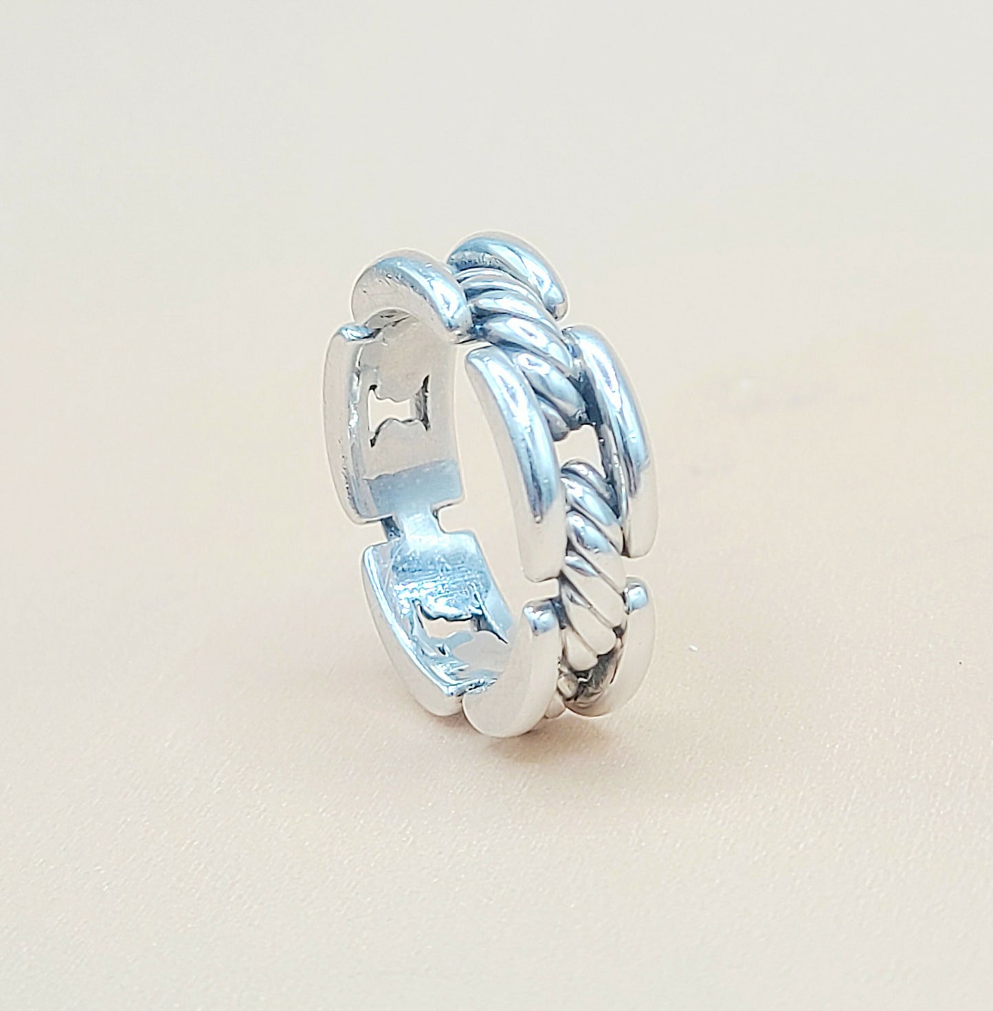 David Yurman Chairman Link Band Ring Silver | Certified Pre-Owned AYW Luxury #