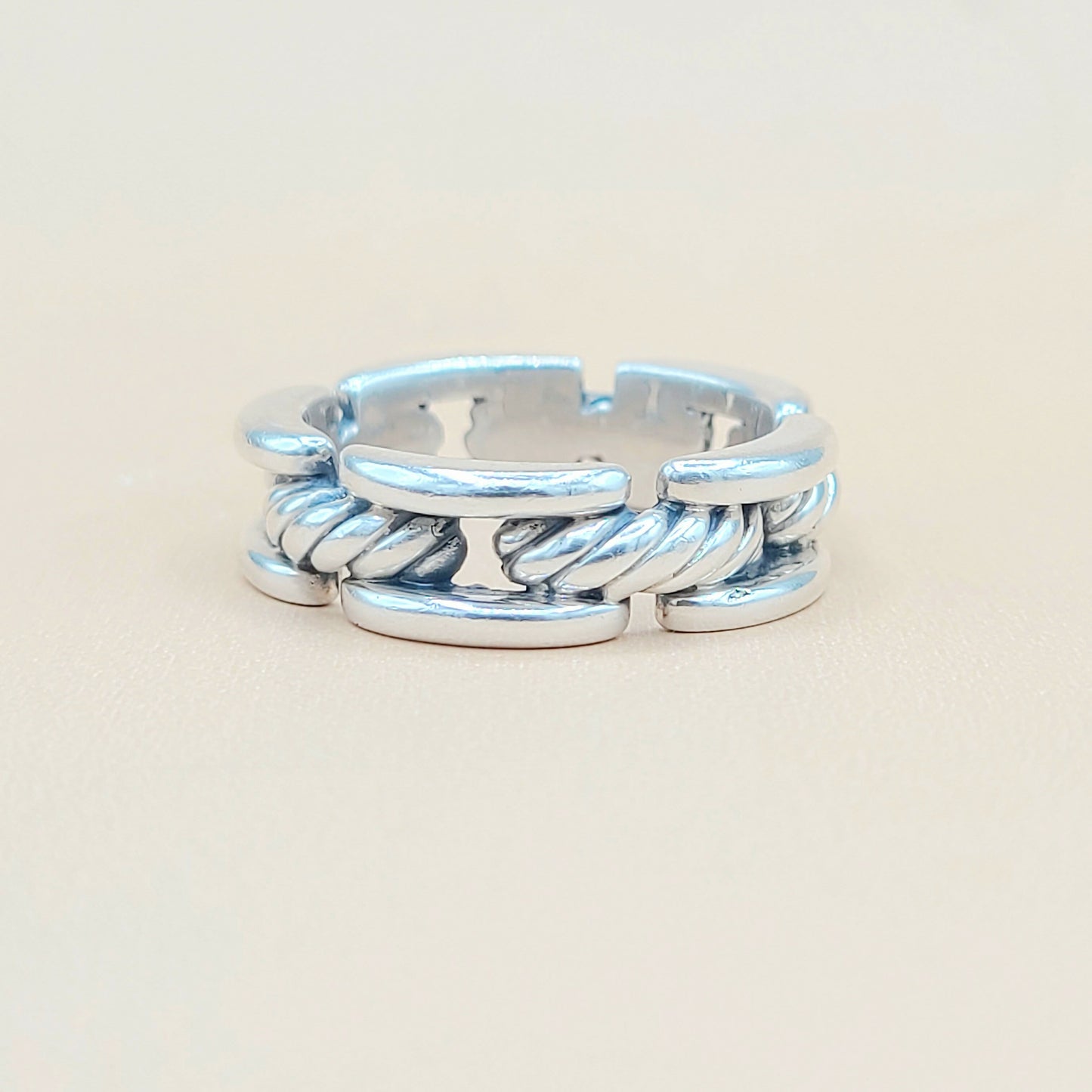 David Yurman Chairman Link Band Ring Silver | Certified Pre-Owned AYW Luxury #