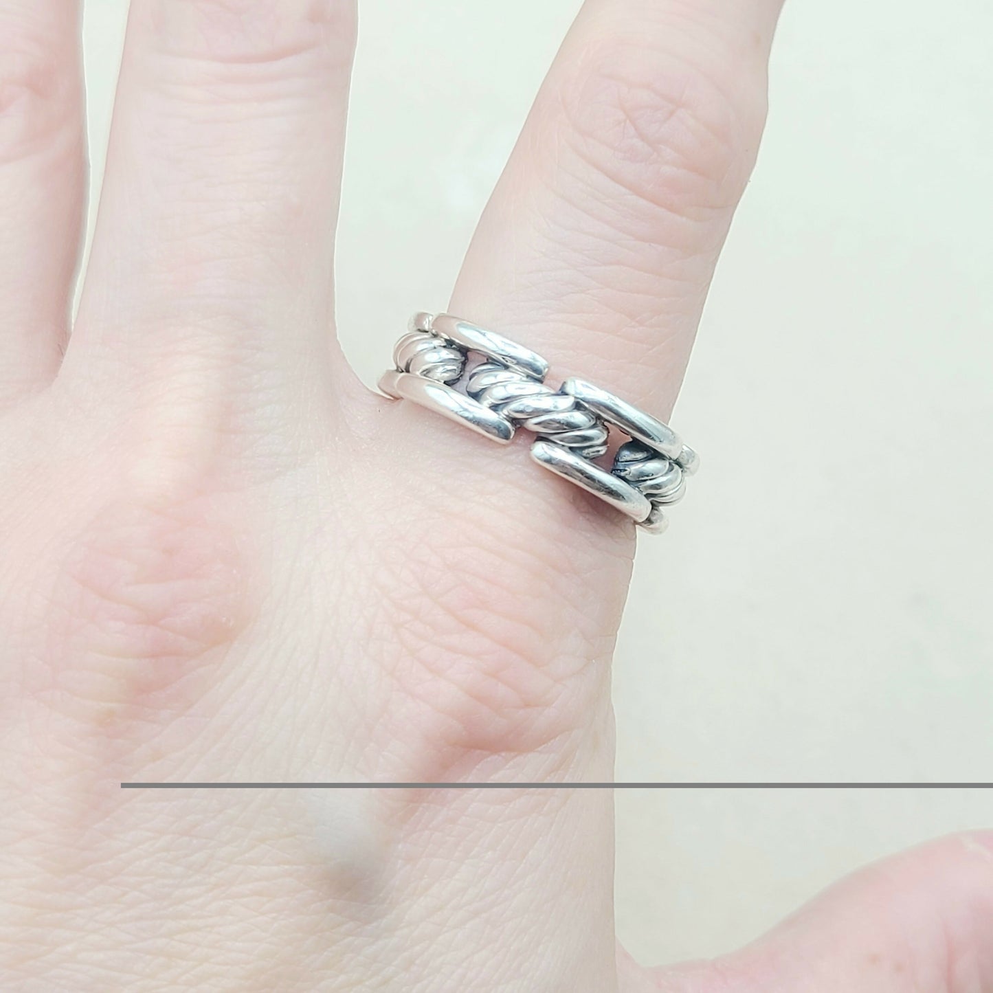 David Yurman Chairman Link Band Ring Silver | Certified Pre-Owned AYW Luxury #