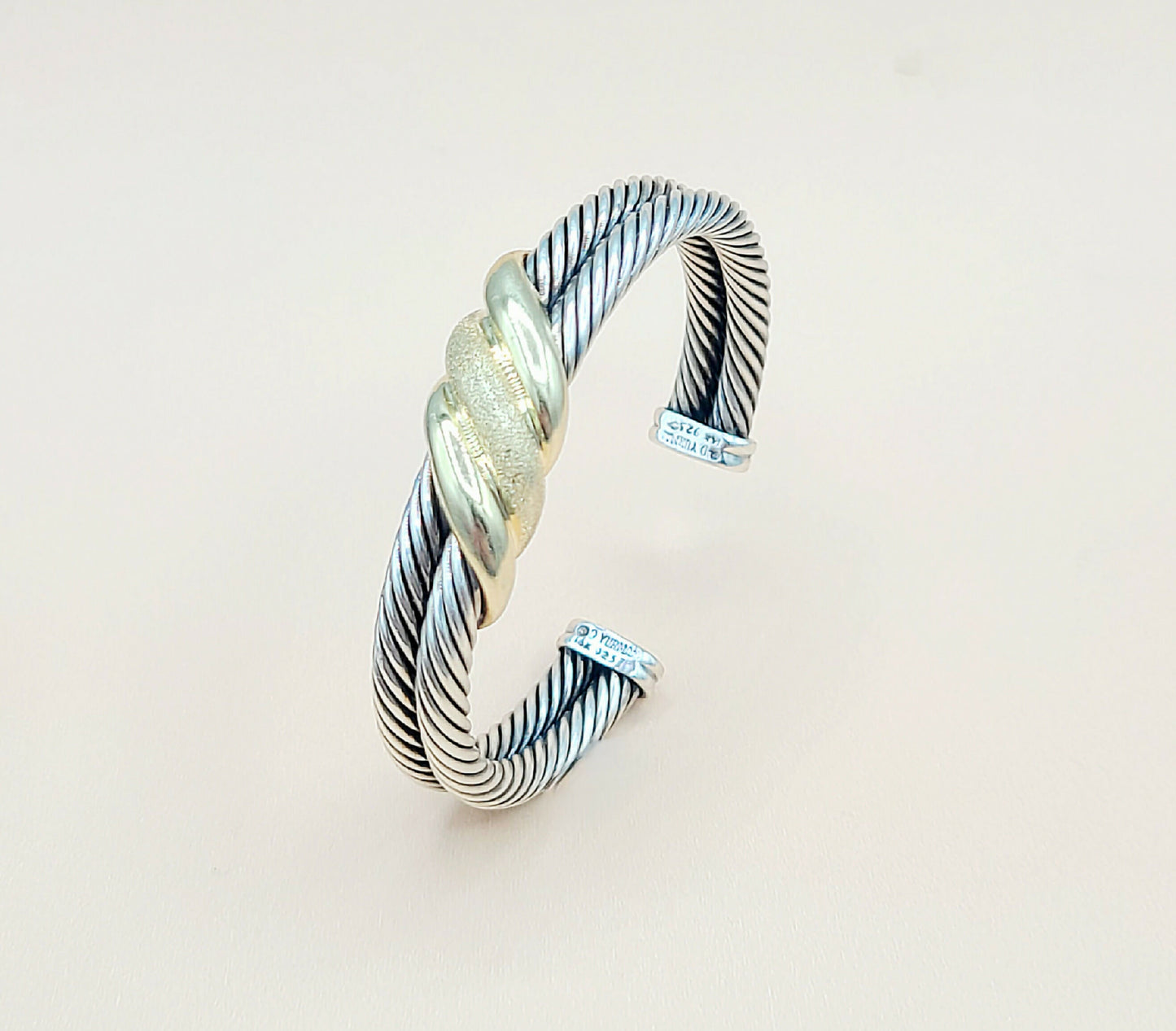 David Yurman Double Cable Crossover Wave Bracelet Certified Pre-owned AYW Luxury #