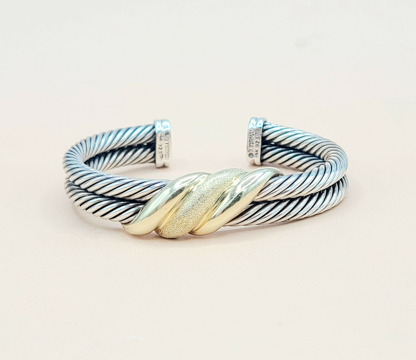 David Yurman Double Cable Crossover Wave Bracelet Certified Pre-owned AYW Luxury #