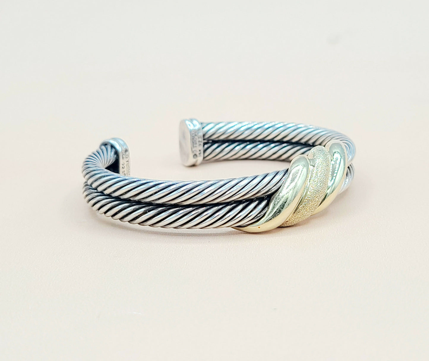 David Yurman Double Cable Crossover Wave Bracelet Certified Pre-owned AYW Luxury #