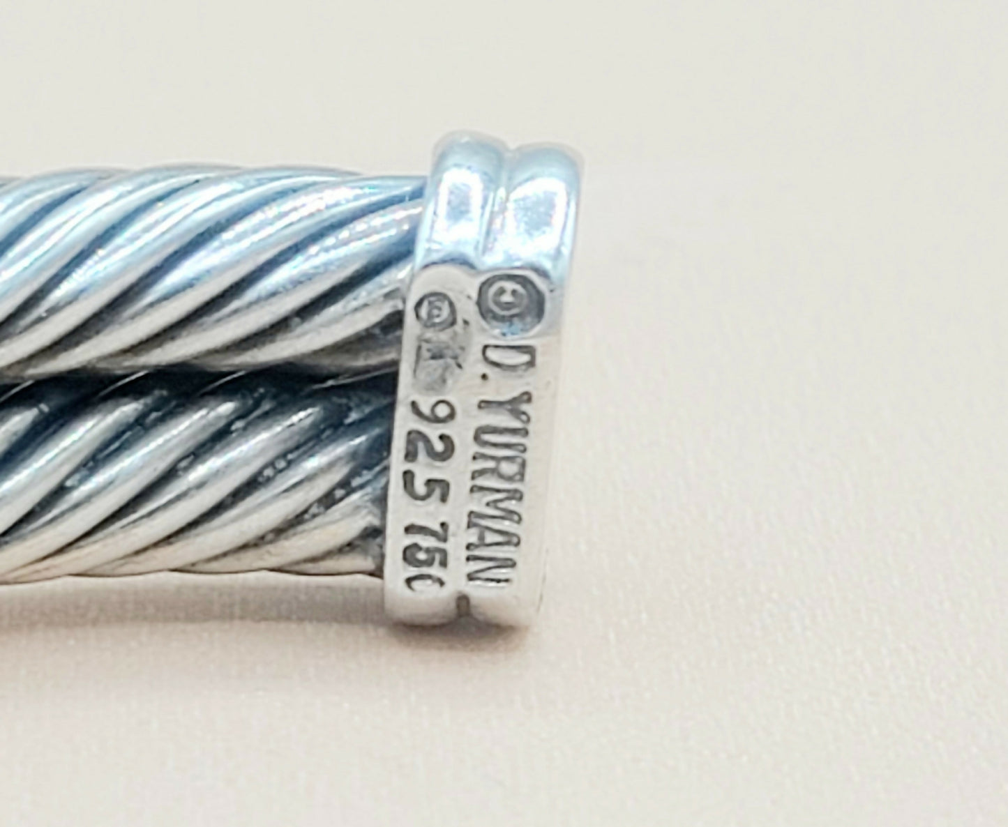 David Yurman Double Cable Diamond Gold X Bracelet Certified Pre-owned AYW Luxury #