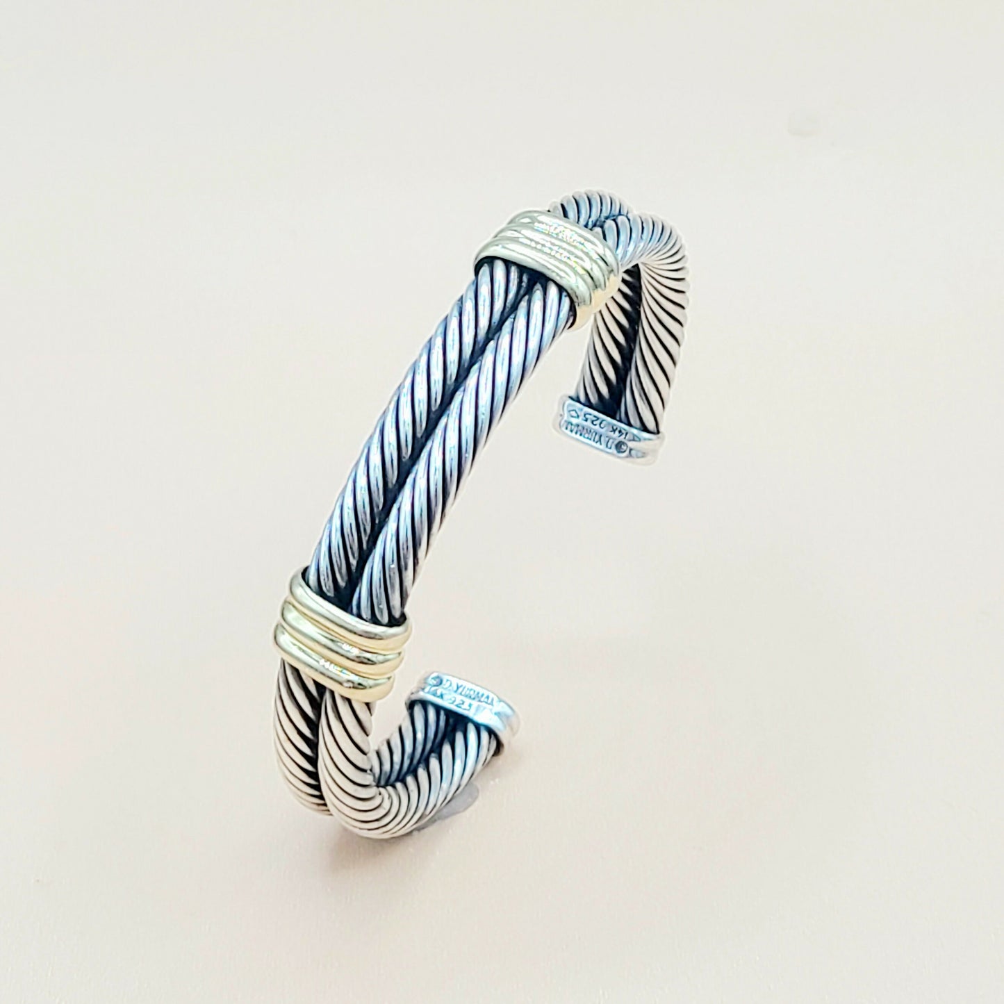 David Yurman Double Cable Gold Station Bracelet | Certified Pre-Owned AYW Luxury #