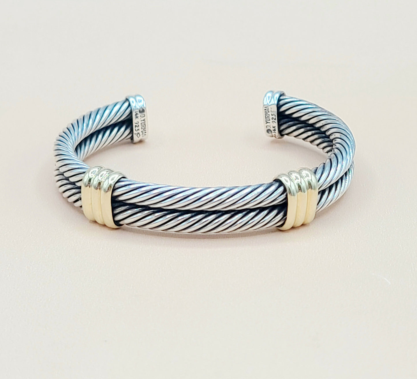 David Yurman Double Cable Gold Station Bracelet | Certified Pre-Owned AYW Luxury #
