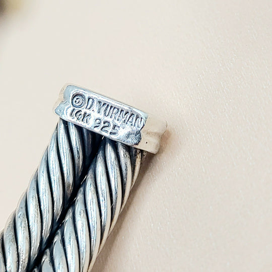 David Yurman Double Cable Station Double Gold X Bracelet