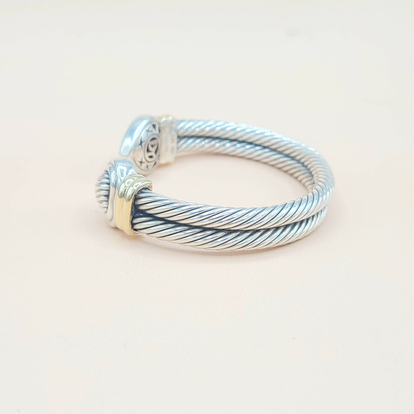 David Yurman Double Cable Heart Bracelet Silver & Gold | Certified AYW Luxury #