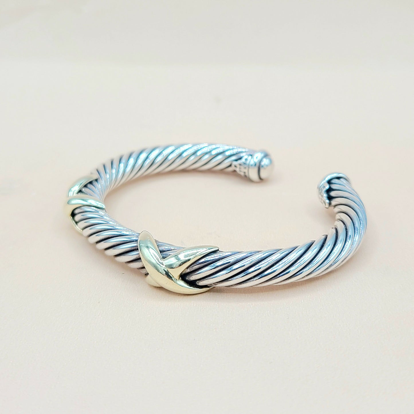 David Yurman Double Gold X Bracelet 7mm | Certified Pre-Owned AYW Luxury #