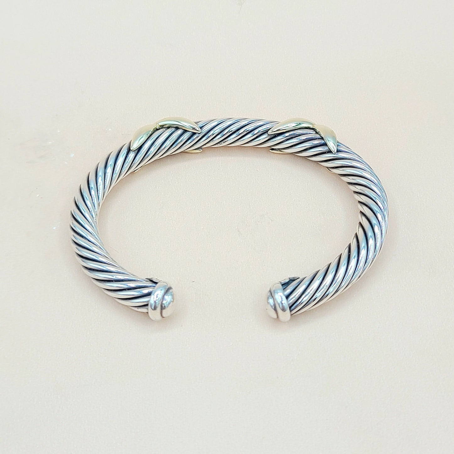 David Yurman Double Gold X Bracelet 7mm | Certified Pre-Owned AYW Luxury #