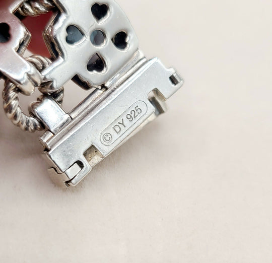 David Yurman Double Row Blue Topaz Renaissance Link Bracelet