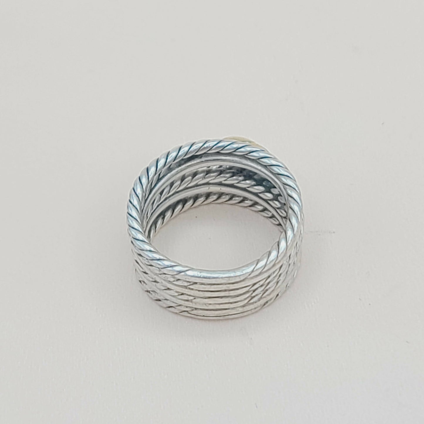 David Yurman Double X Crossover Ring With 18k Gold