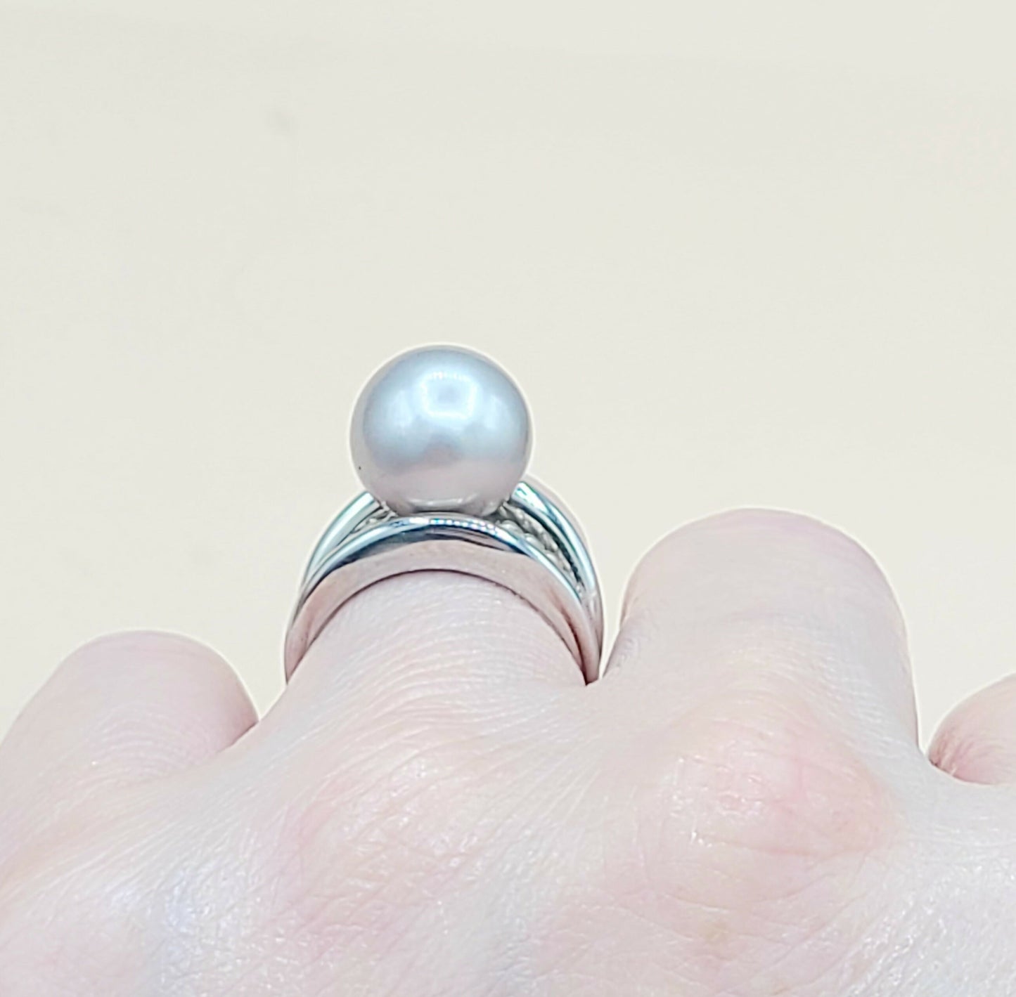 David Yurman Gray Tahitian Pearl Ring 18K White Gold | Certified AYW Luxury #