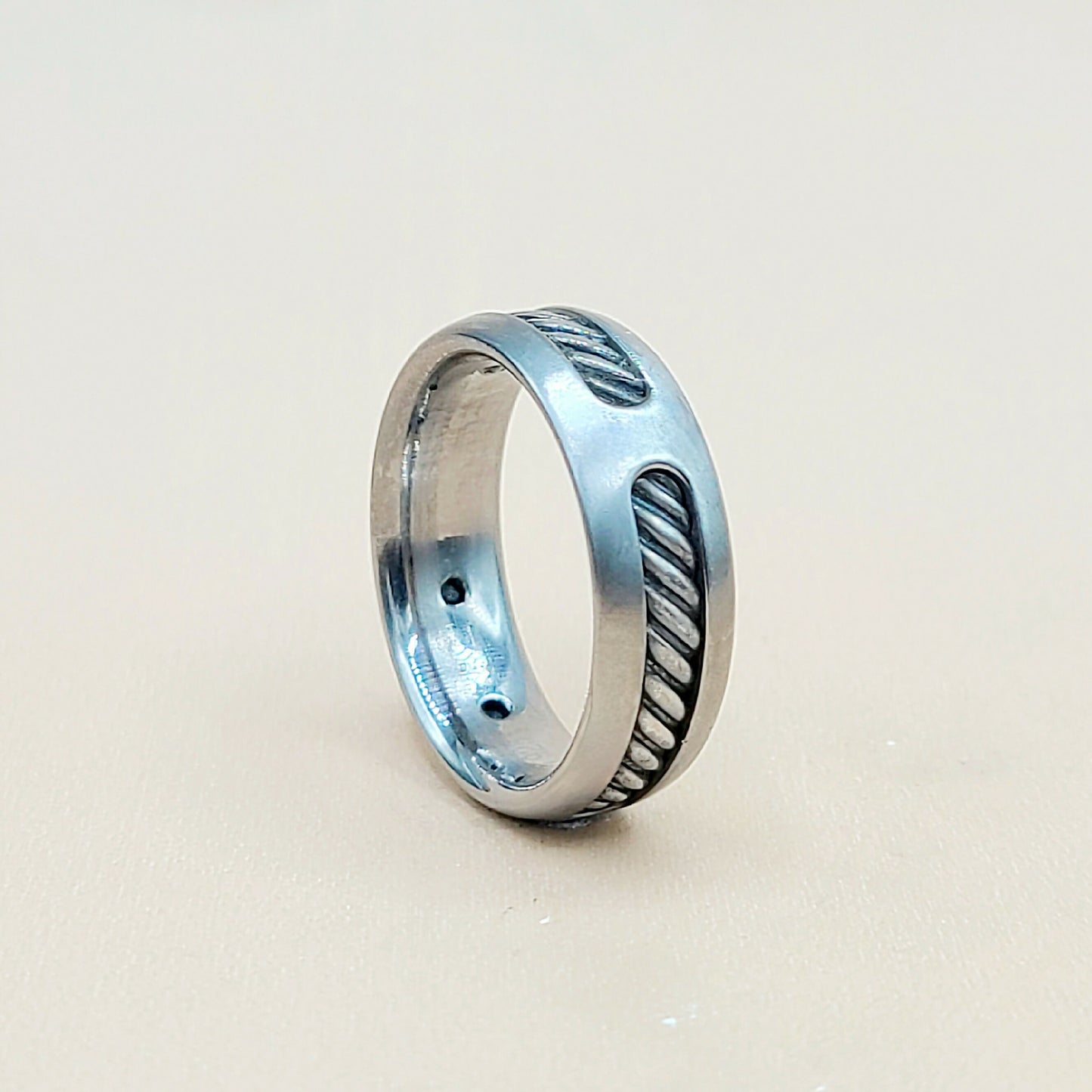 David Yurman Titanium Cable Inlay Band Ring | Certified Pre-Owned AYW Luxury #