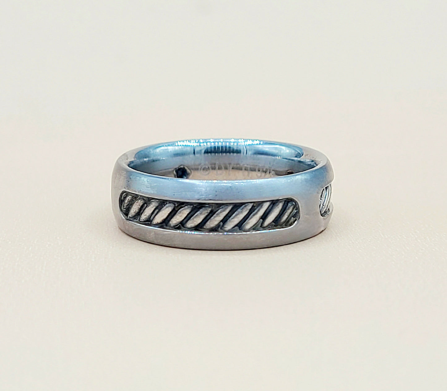 David Yurman Titanium Cable Inlay Band Ring | Certified Pre-Owned AYW Luxury #