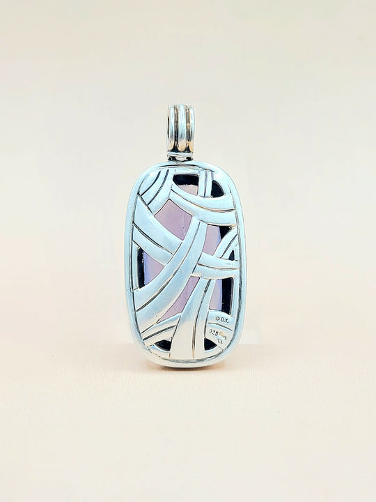 David-Yurman-Albion-Chalcedony &-Diamond-Elongated Pendant