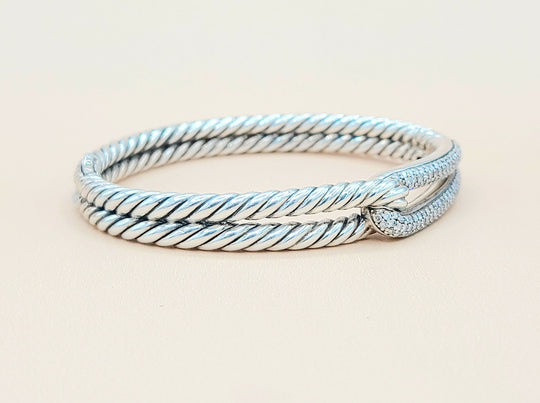 David Yurman Labyrinth Single Loop Diamond Bracelet