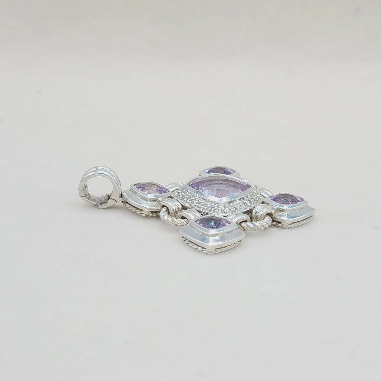 David Yurman Renaissance Amethyst Diamond Enhancer AYW Luxury