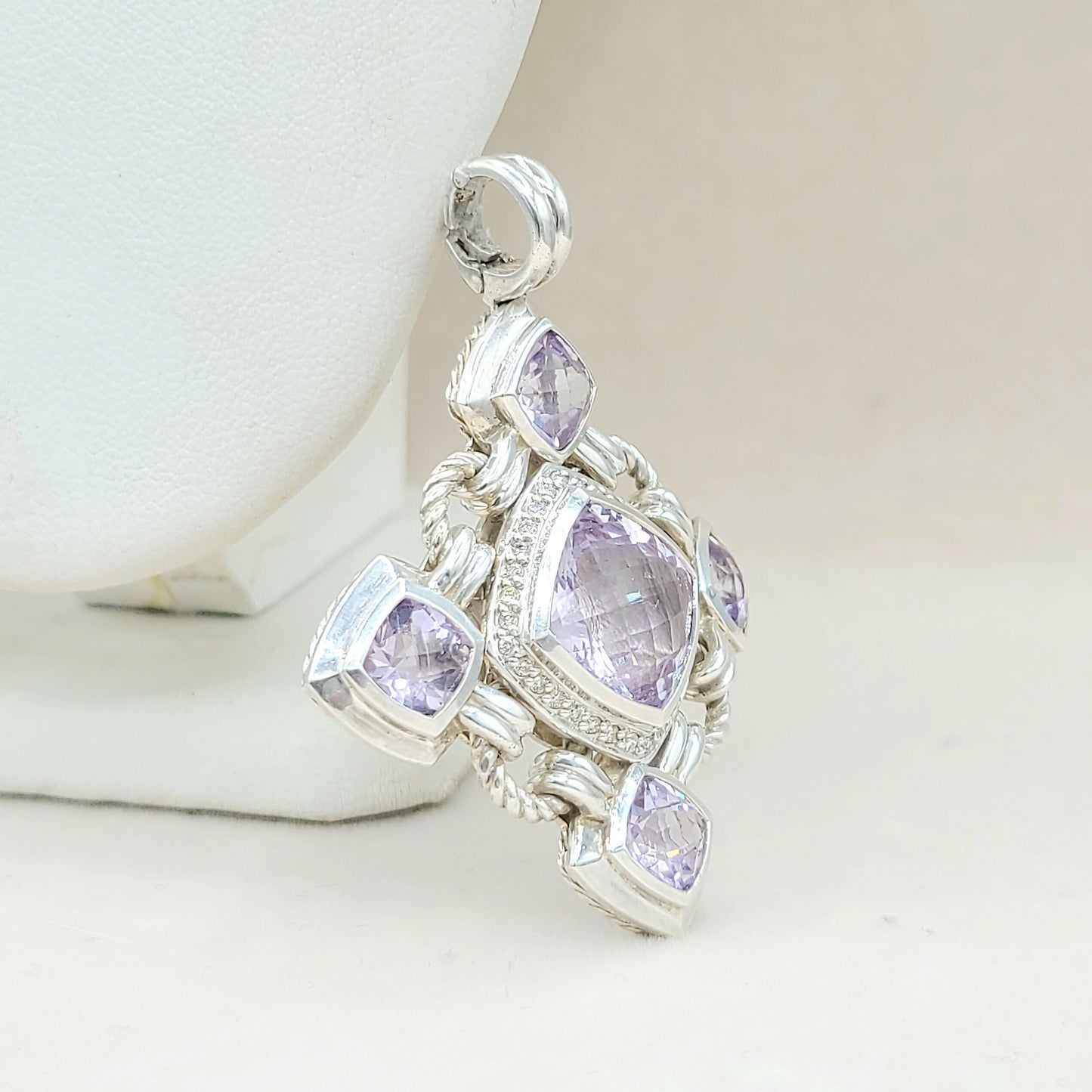 David Yurman Renaissance Amethyst Diamond Enhancer AYW Luxury