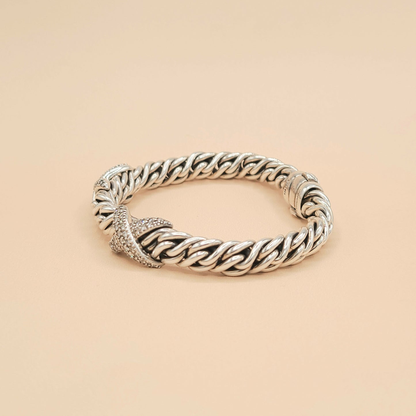 David Yurman Lyrica Double Diamond X Link Bracelet Certified Pre-Owned AYW Luxury #