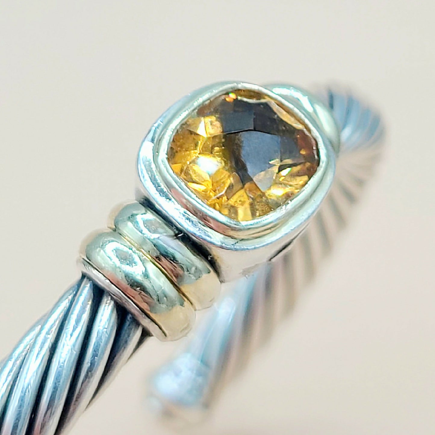 David Yurman Noblesse 7mm Citrine Gold Station Bracelet | Certified AYW Luxury #