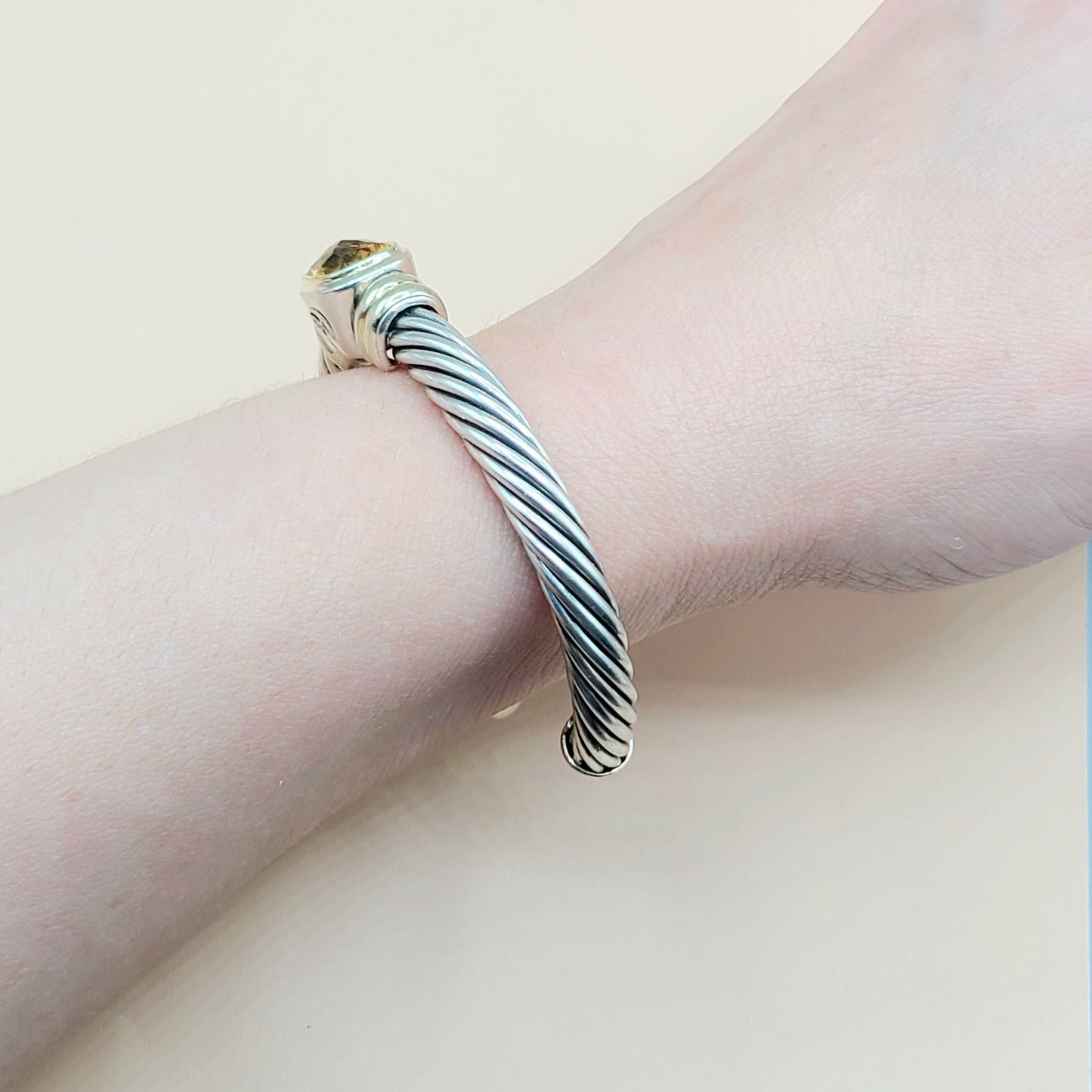 David Yurman Noblesse 7mm Citrine Gold Station Bracelet | Certified AYW Luxury #