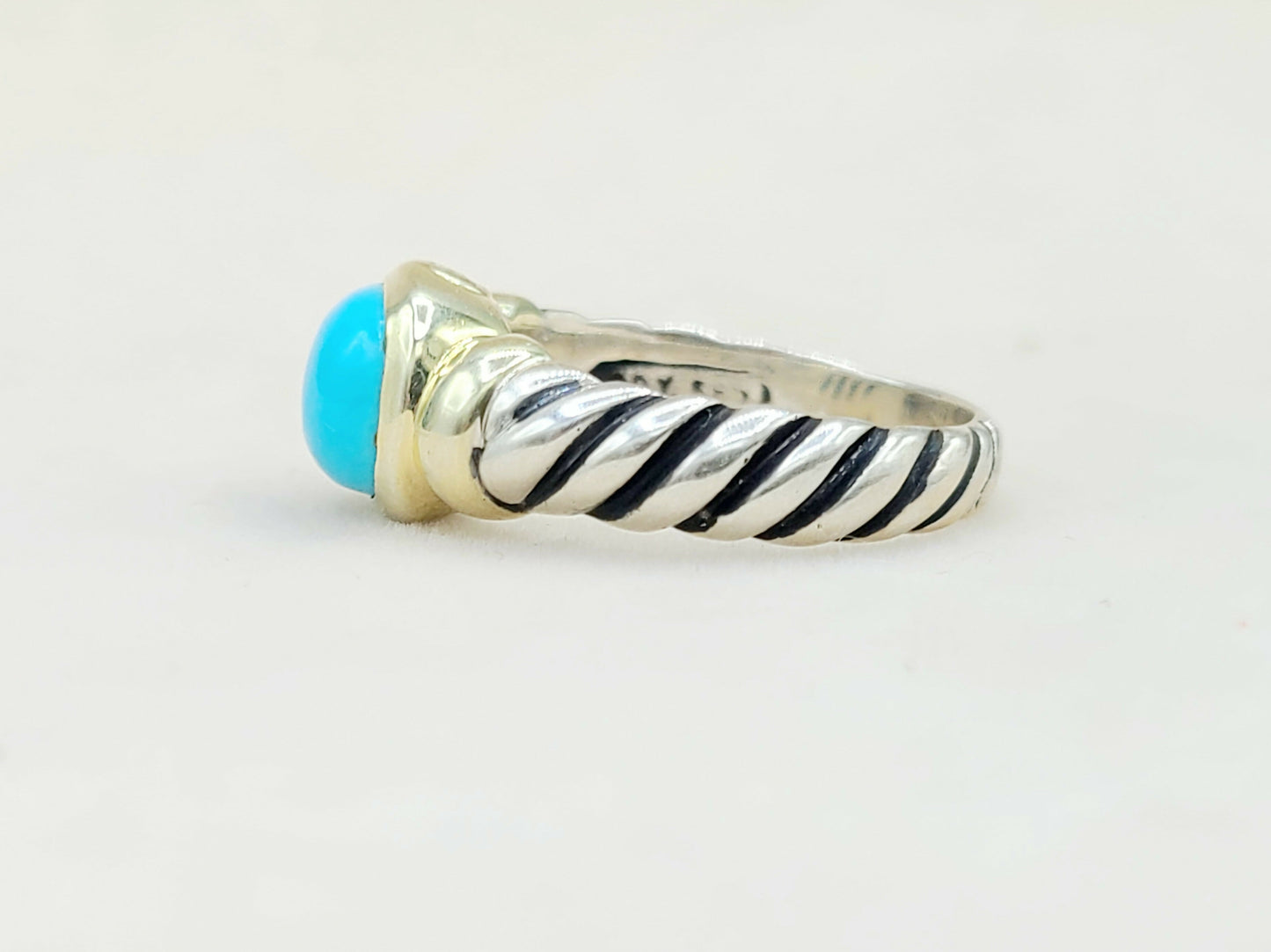David Yurman Noblesse Ring With Turquoise and Gold
