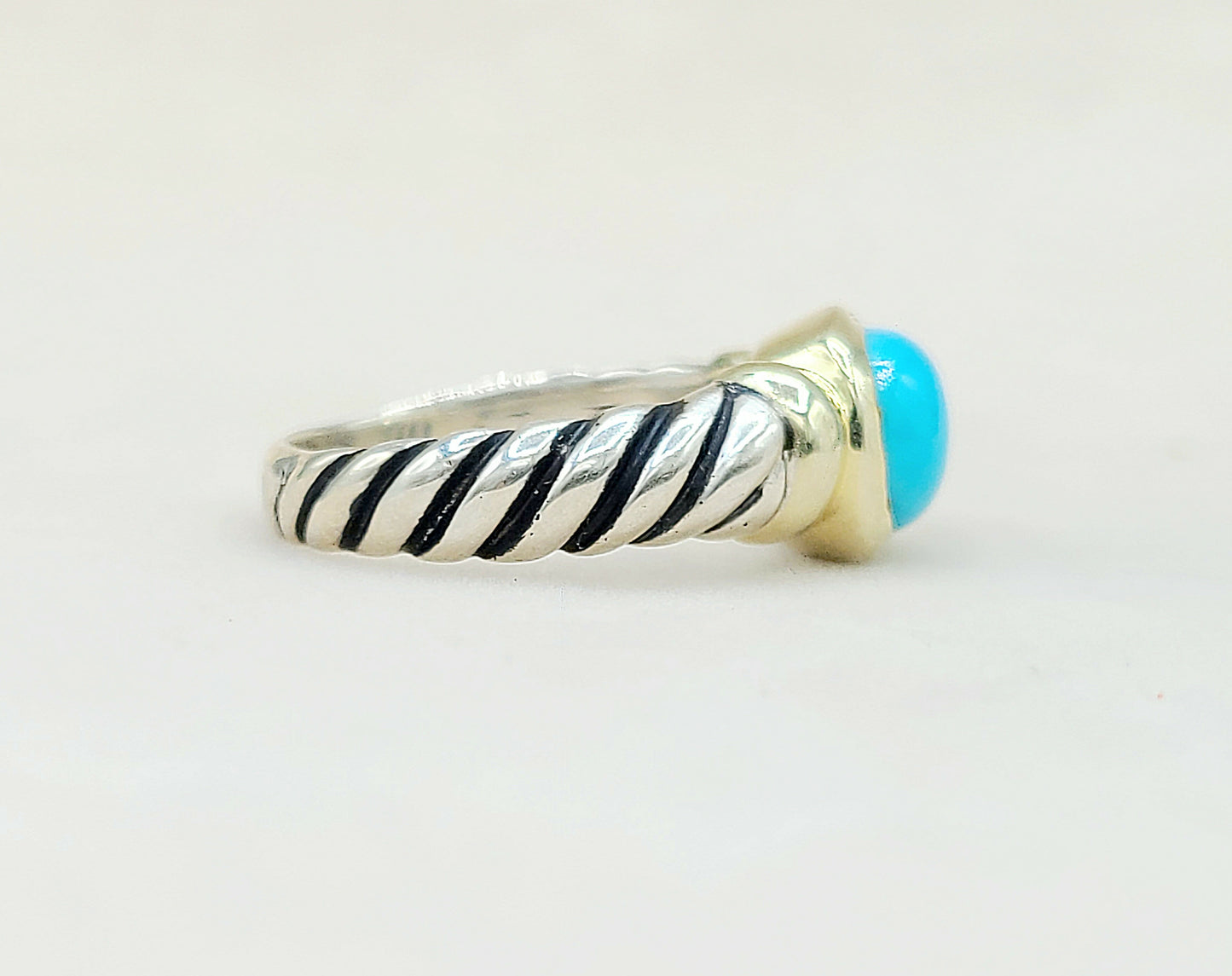 David Yurman Noblesse Ring With Turquoise and Gold