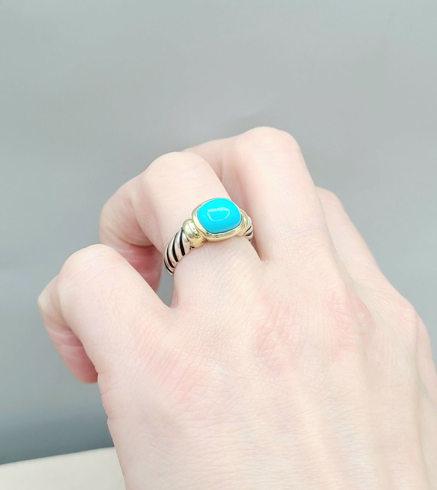 David Yurman Noblesse Ring With Turquoise and Gold