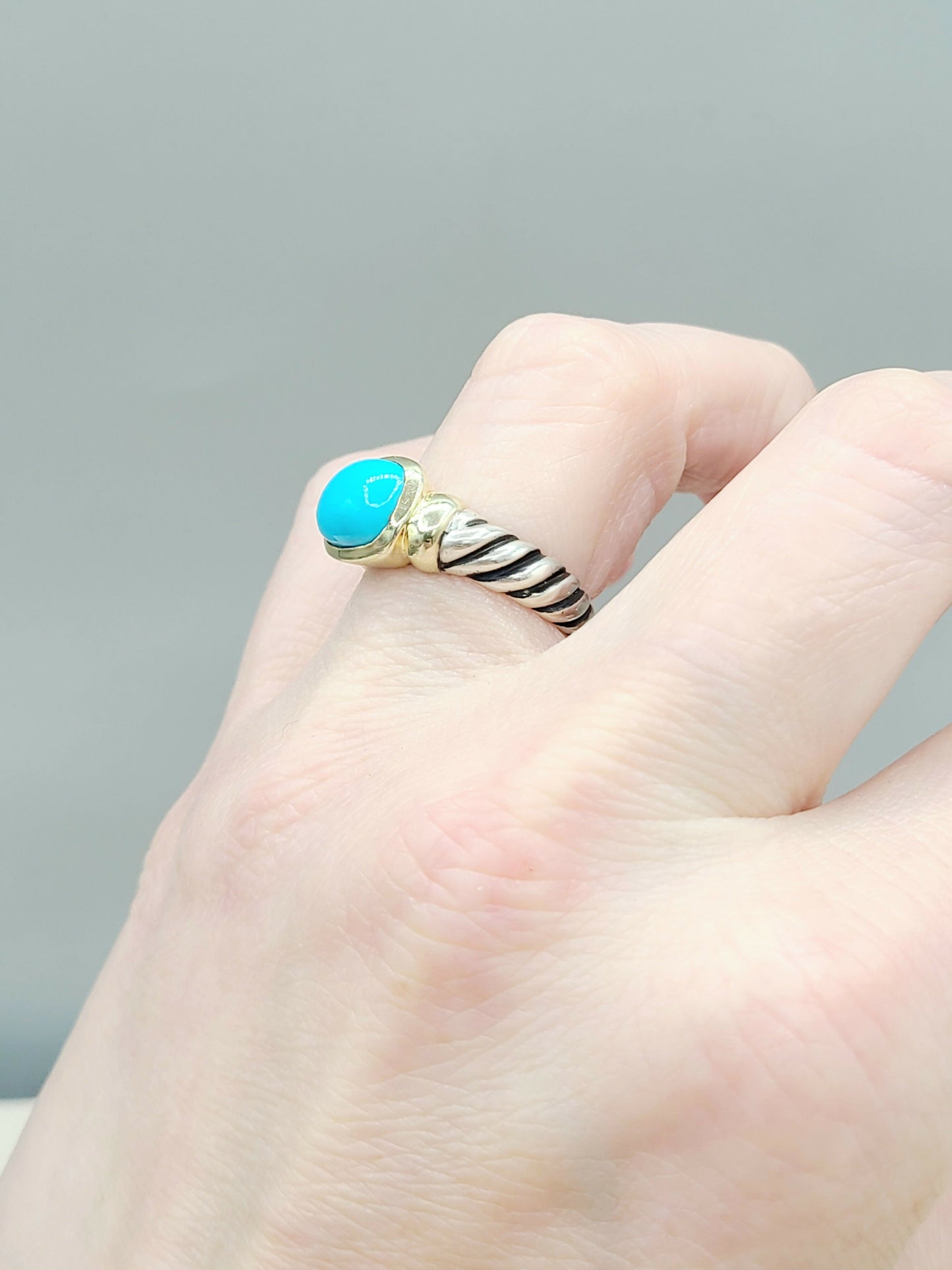 David Yurman Noblesse Ring With Turquoise and Gold