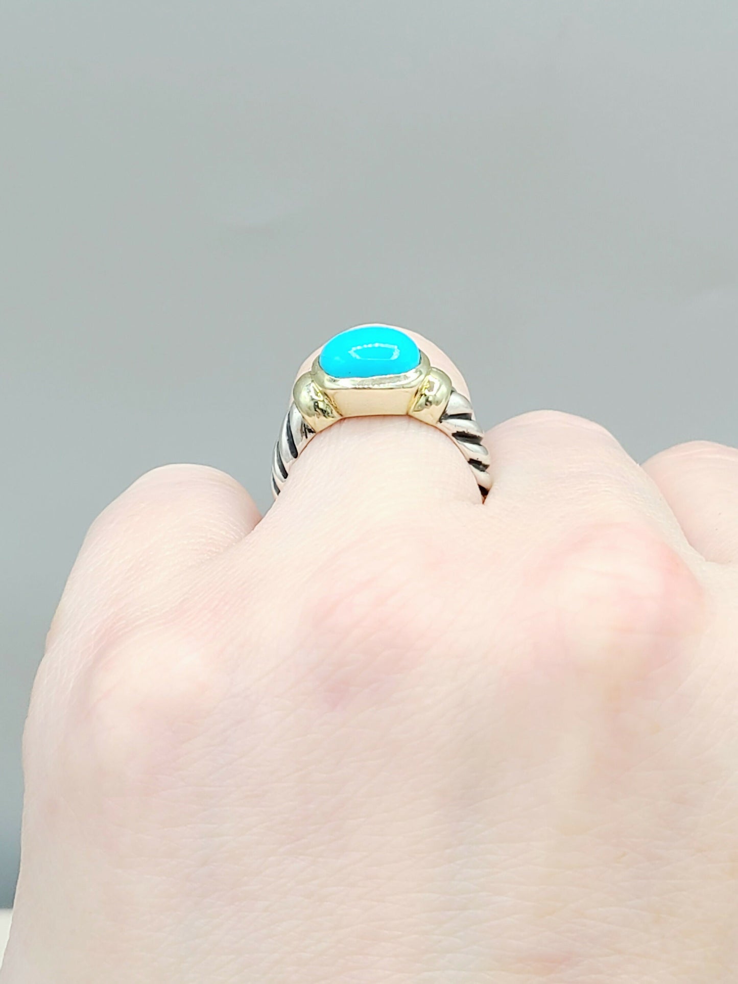 David Yurman Noblesse Ring With Turquoise and Gold