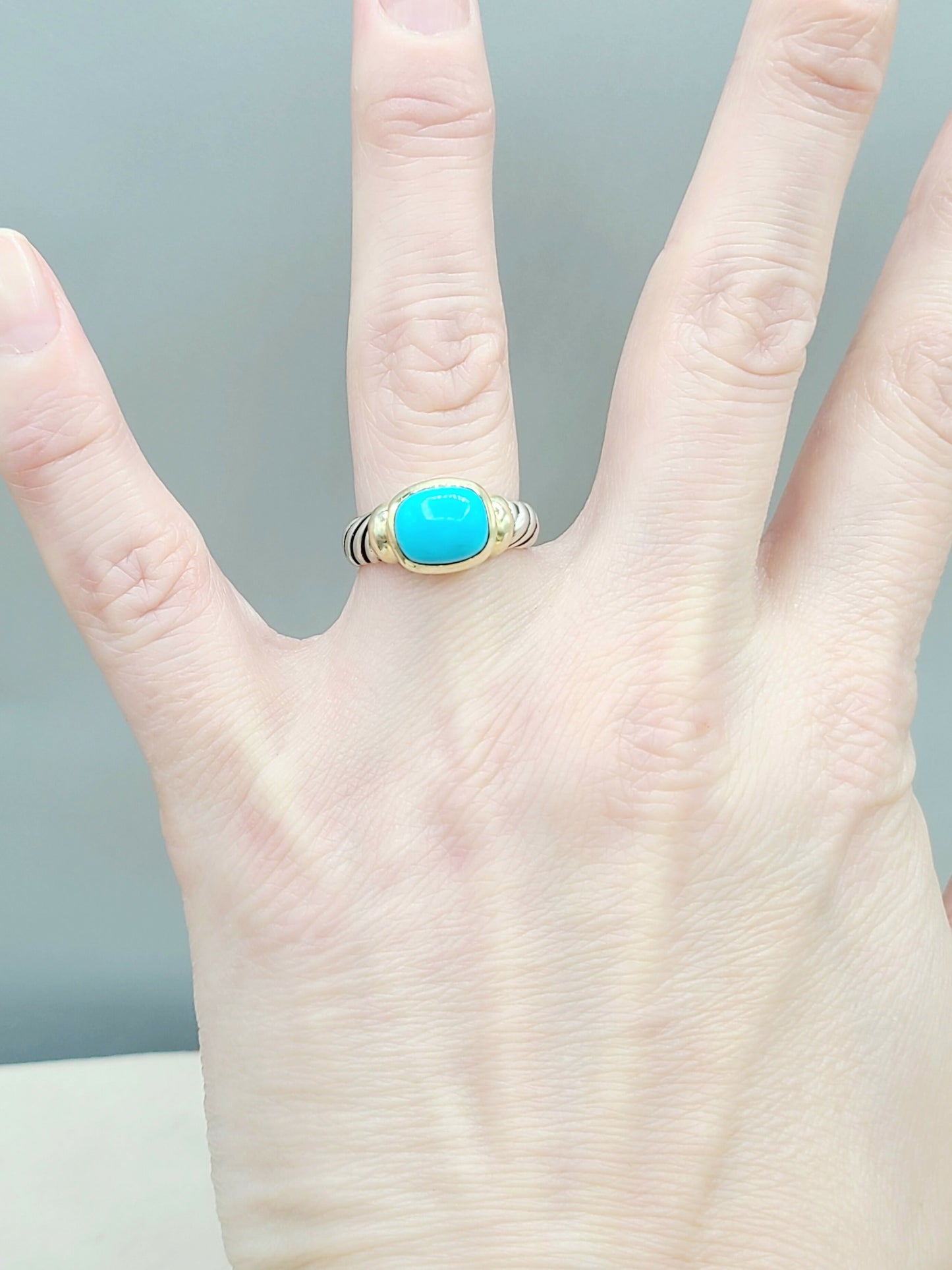 David Yurman Noblesse Ring With Turquoise and Gold